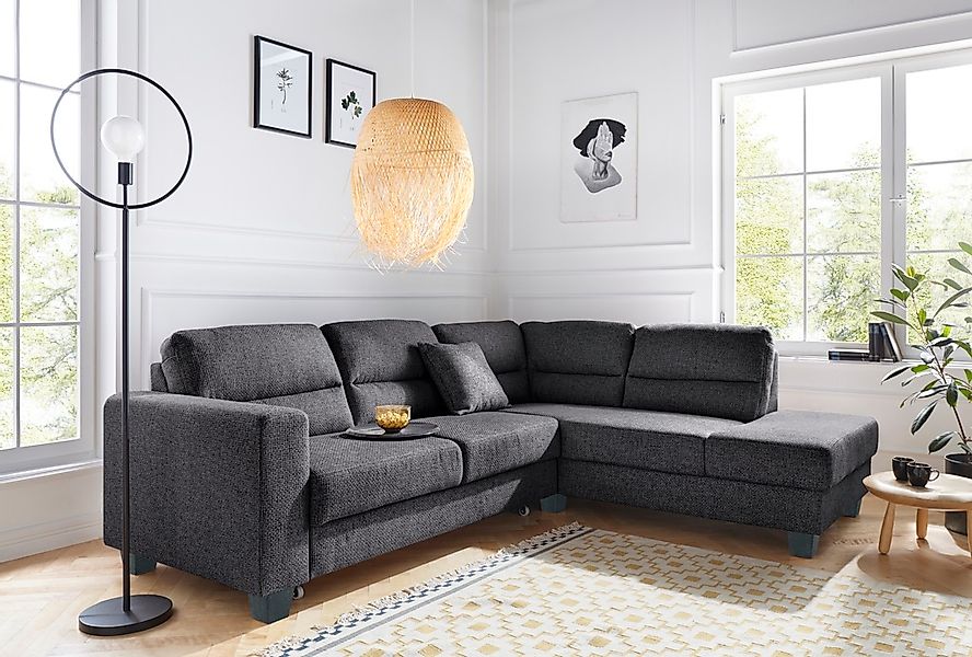 TRENDMANUFAKTUR Ecksofa "Chamber, zeitlos und modern, hoher Sitzkomfort, L- günstig online kaufen