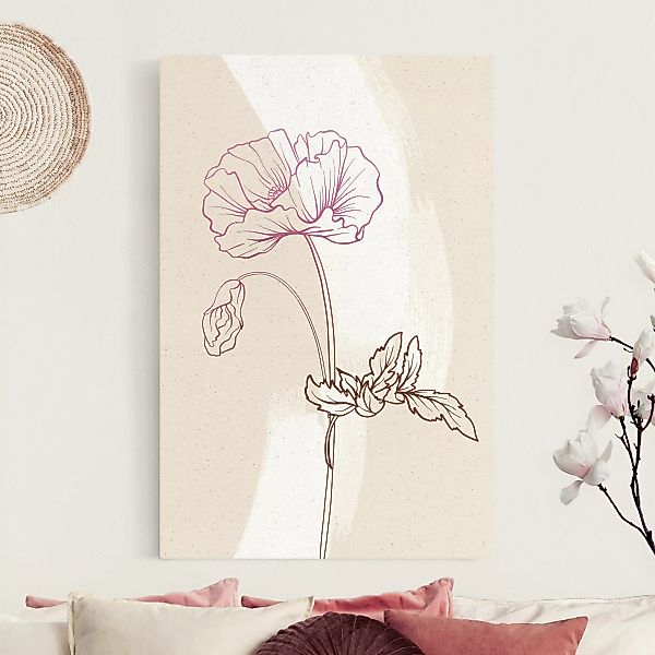 Leinwandbild auf Naturcanvas Blumenlinie mit Farbverlauf III günstig online kaufen