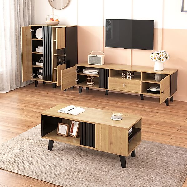 HAUSS SPOLE Wohnzimmer-Set Couchtisch, TV-Schrank, Sideboard, günstig online kaufen