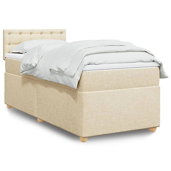 vidaXL Boxspringbett mit Matratze Creme 90x190 cm Stoff 3288854 günstig online kaufen