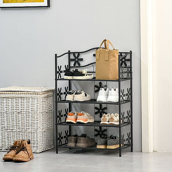 HOMCOM kleines Schuhregal Platzsparend Blumenregal Pflanzentreppe Standrega günstig online kaufen