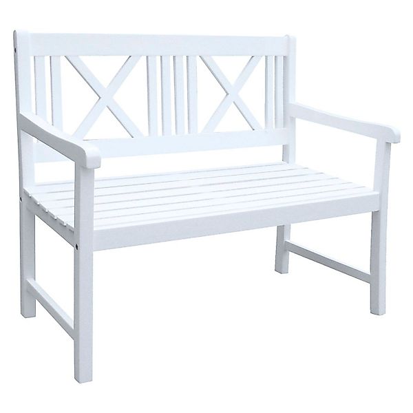 Home4Living Gartenbank Holzbank 2-Sitzer white washed günstig online kaufen
