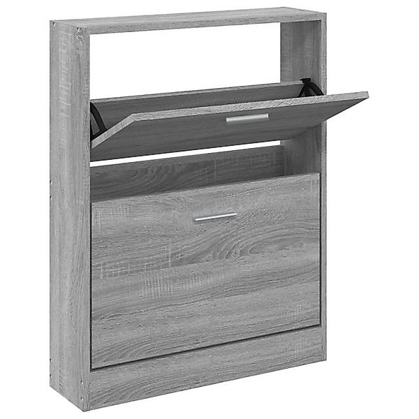 furnicato Schuhschrank Grau Sonoma 59x17x81 cm Holzwerkstoff (1-St) günstig online kaufen