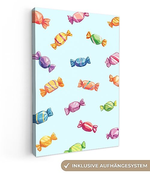 OneMillionCanvasses® Leinwandbild Blau - Muster - günstig online kaufen