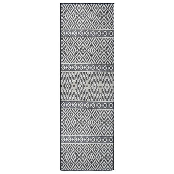 vidaXL Outdoor-Teppich Flachgewebe 80x250 cm Blau Gestreift 340835 günstig online kaufen