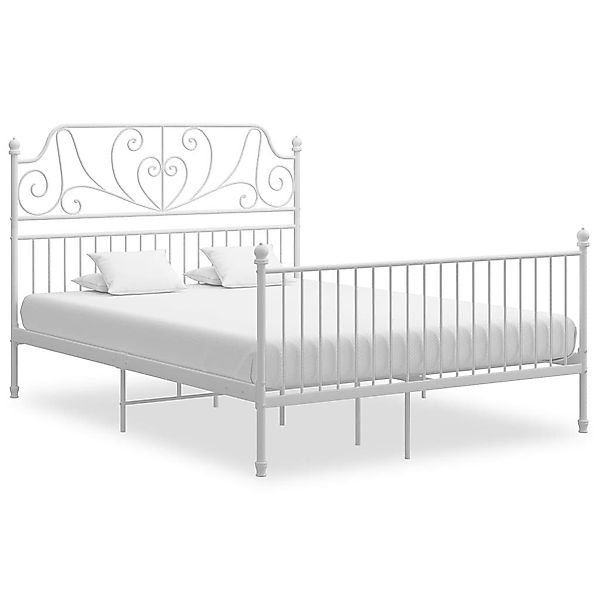 furnicato Bettgestell Weiß Metall 140x200 cm günstig online kaufen