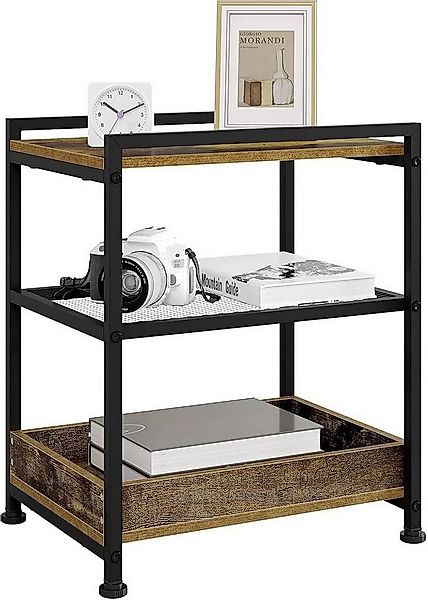 Woltu Couchtisch (1-St), mit Rollen, 3 Ablagen 1 abnehmbares Tablett günstig online kaufen