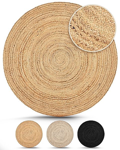 carpetfine Teppich »Nele Juteteppich Naturfaser«, rund, 6 mm Höhe, geflocht günstig online kaufen