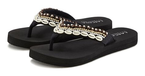 LASCANA Sandale, Pantolette Badezehentrenner Zehentrenner, Badeschuh günstig online kaufen