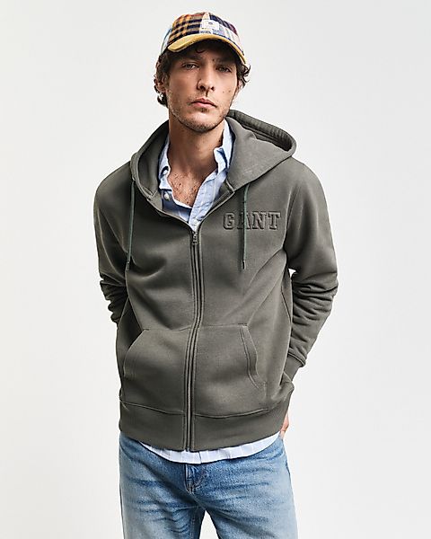 Gant Kapuzensweatjacke EMBOSSED FULL-ZIP HOODIE eine günstig online kaufen