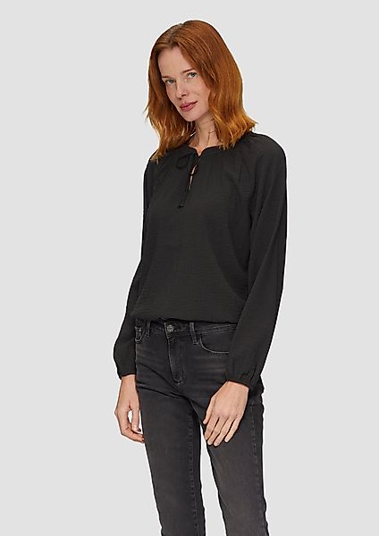 s.Oliver Langarmbluse Strukturierte Bluse mit Raffdetails günstig online kaufen