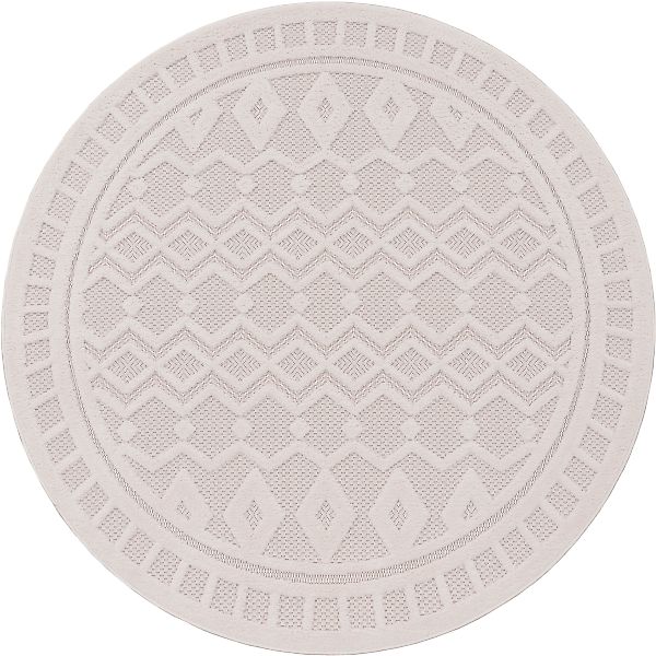 Paco Home Teppich "Livorno 671" rund 14 mm Höhe Uni-Farben, Scandi, Rauten günstig online kaufen