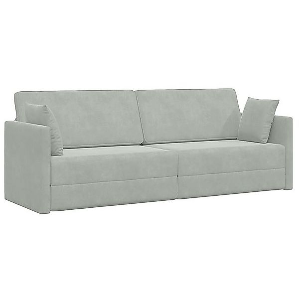 vidaXL Sofa Boden-Sofa-Bett 2-in-1 Hellgrau 213x144x60 cm, 1 Teile günstig online kaufen