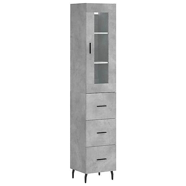vidaXL Highboard Betongrau 34,5x34x180 cm Holzwerkstoff 3199253 günstig online kaufen