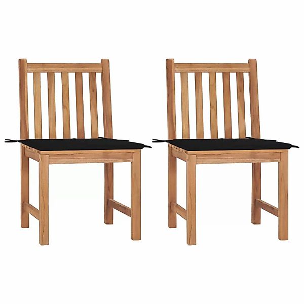 Gartenstühle 2 Stk. Mit Kissen Massivholz Teak günstig online kaufen