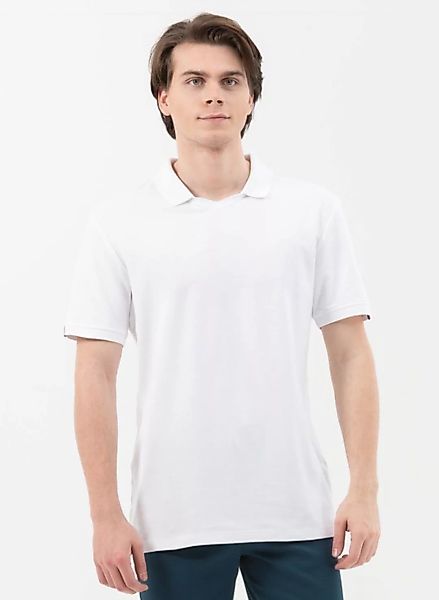 Poloshirt Aus Bio-baumwolle Mit V-ausschnitt günstig online kaufen