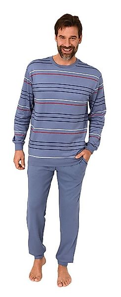 Normann Pyjama Herren Schlafanzug mit Bündchen in warmer Kuschel Interlock günstig online kaufen