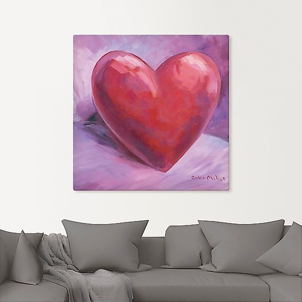 Artland Wandbild »Lila Herz«, Herzen, (1 St.), als Leinwandbild, Poster in günstig online kaufen
