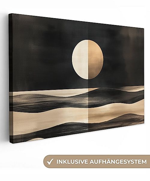 OneMillionCanvasses® Leinwandbild Mond - Kreis - Gold, Fotodruck (1 St), Le günstig online kaufen
