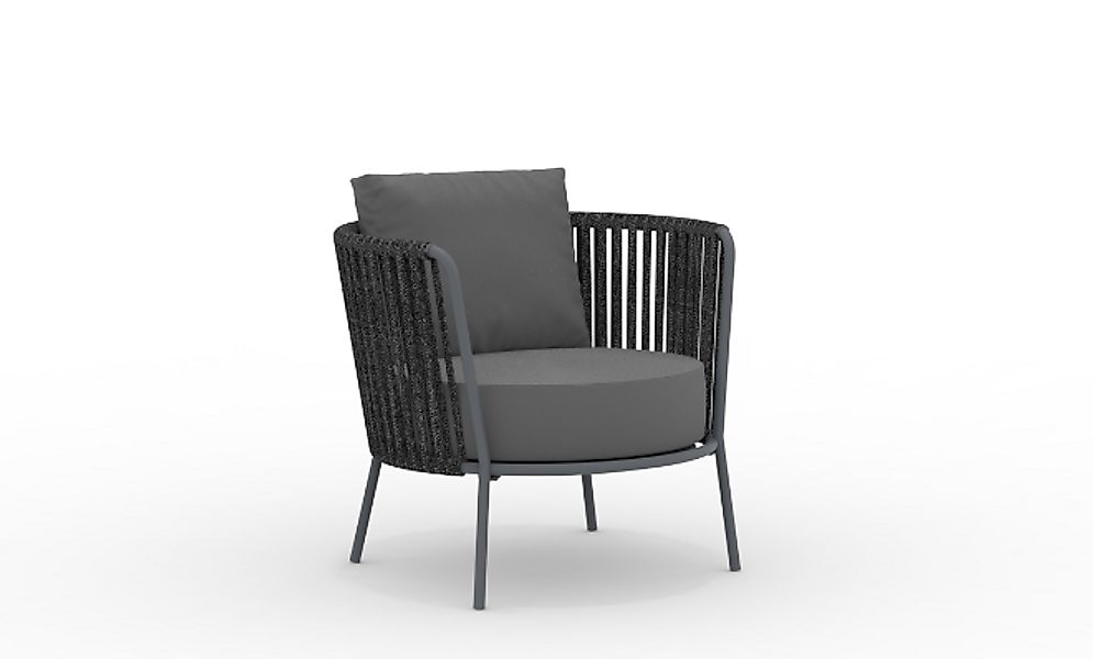 Daisy Rope Outdoor Lounge Sessel - rostfreier Stahl dunkelgrau, anthrazit günstig online kaufen