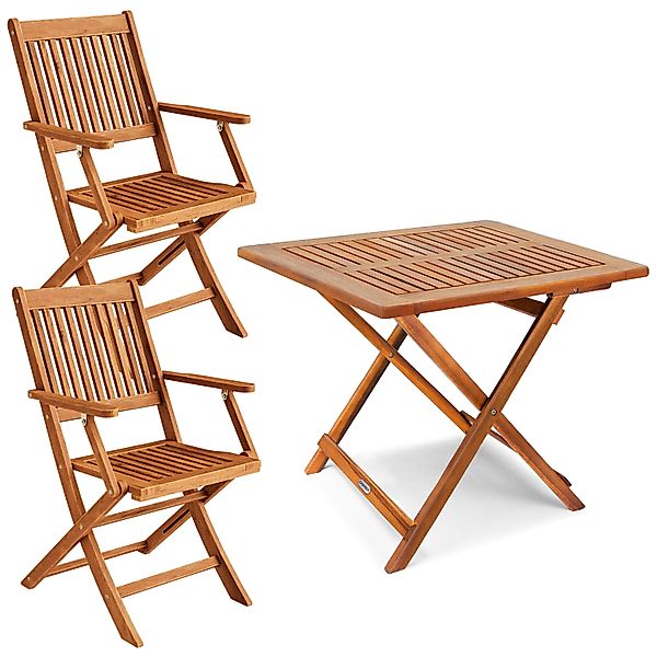 Casaria Balkonset, (3-tlg), Set 2 Personen Holz FSC®-zertifizierte Stühle 1 günstig online kaufen