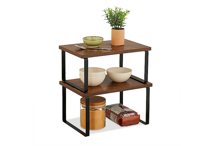 relaxdays Mehrzweckregal 2-tlg. Tischregal Set Industrial Design, 2er Set günstig online kaufen