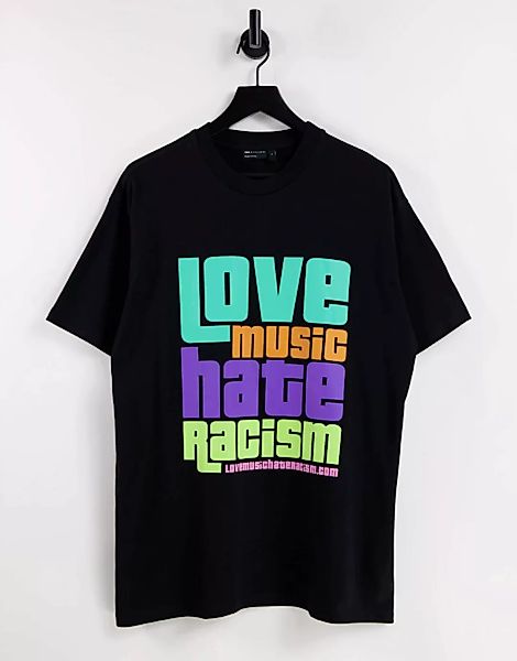Love Music Hate Racism x ASOS Unisex – T-Shirt in Schwarz günstig online kaufen