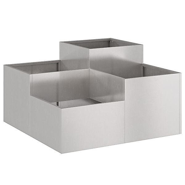 vidaXL Blumentopf Pflanzkübel 80x80x48 cm Edelstahl günstig online kaufen
