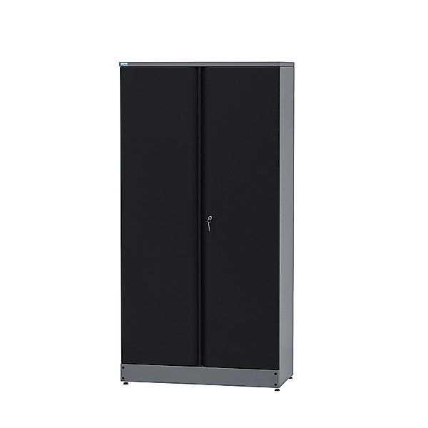 Küpper Hochschrank 2-Türig mit 4 Fachböden 180 x 91 x 45 cm Schwarz-Hellgra günstig online kaufen