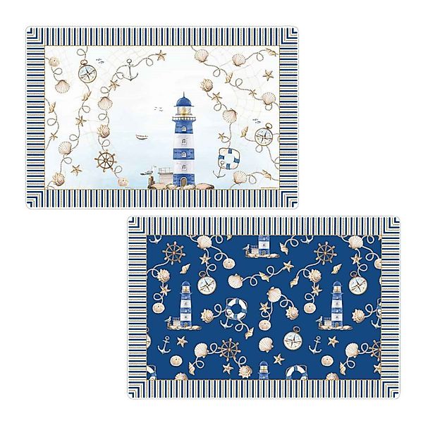 EasyLife Platzset Blue Lighthouse, Farbe: Mehrfarbig, günstig online kaufen
