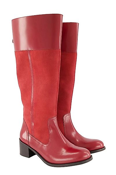 Ulla Popken Lederstiefel XXL-Schaft Zipper Veloursleder Stiefel günstig online kaufen