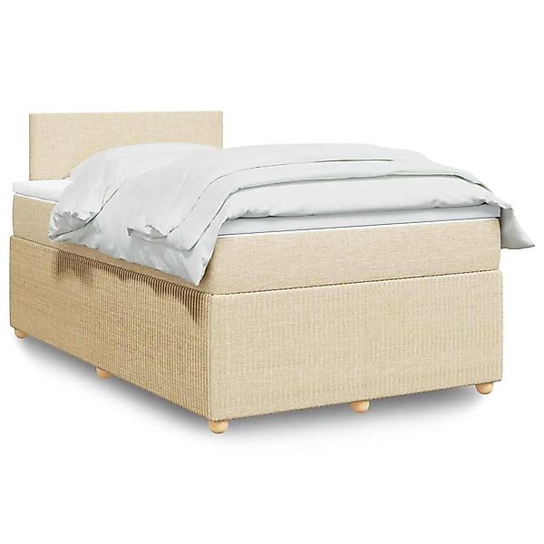 vidaXL Boxspringbett mit Matratze Creme 120x200 cm Stoff 3289721 günstig online kaufen