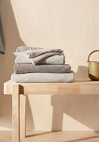 hessnatur Frottier Handtuch Rippstruktur aus Bio-Baumwolle - beige - Größe günstig online kaufen