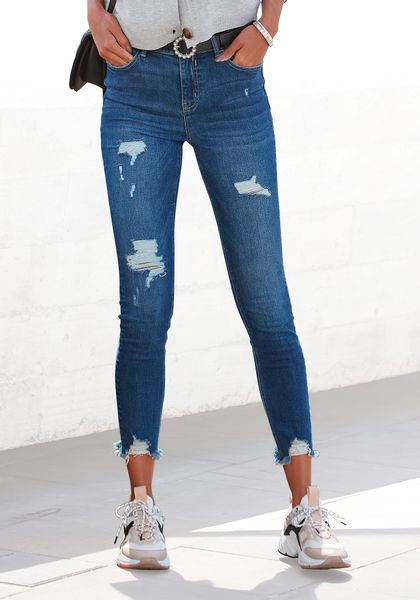 Buffalo Destroyed-Jeans mit ausgefranstem Beinabschluss und Stretchanteil, günstig online kaufen