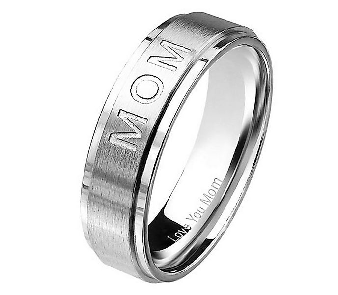 Taffstyle Fingerring Damenring Silber gebürstet Gravur Love You Mom, Damen günstig online kaufen