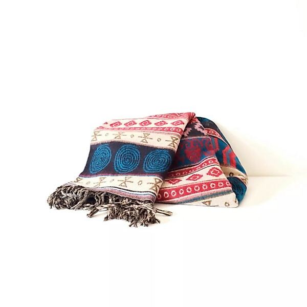 Hh „Zigzag Ornament“ Schal/decke Handgewebt Made In Nepal günstig online kaufen