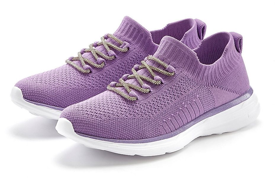 LASCANA Slip-On-Sneaker, Slipper, Freizeitschuh, Sneaker mit modischer Glit günstig online kaufen