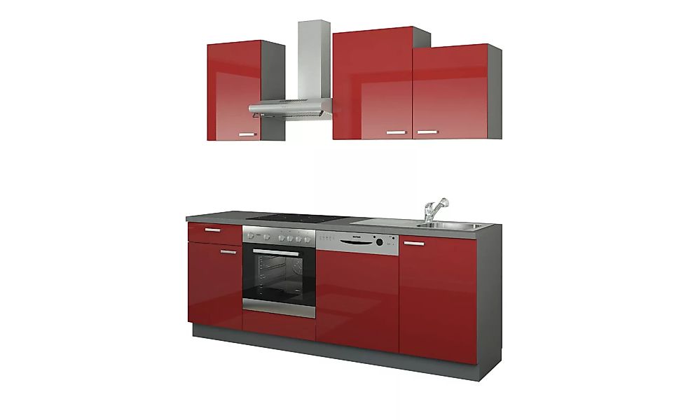 Küchenzeile mit Elektrogeräten  Erfurt ¦ rot ¦ Maße (cm): B: 220 Küchen-onl günstig online kaufen