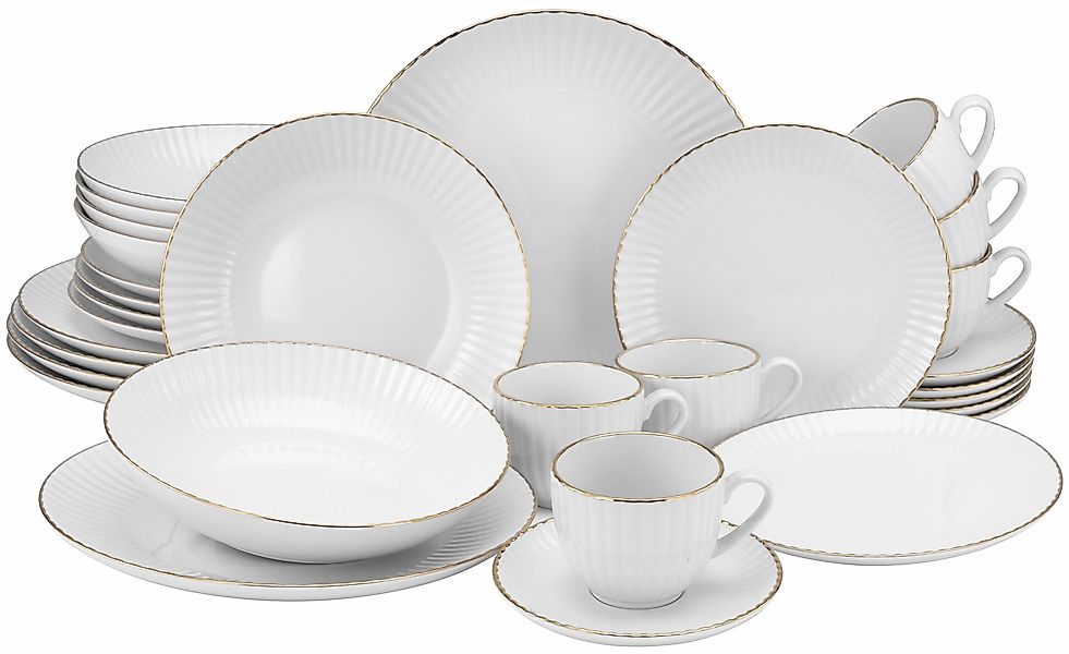 my home Kombiservice »Geschirr-Set, Service Elisetta«, (Set, 30 tlg.), Gold günstig online kaufen