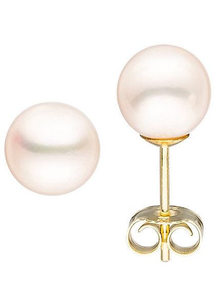JOBO Paar Ohrstecker, 333 Gold mit Süßwasser-Zuchtperlen 7,5 mm günstig online kaufen