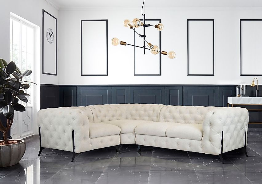 Leonique Chesterfield-Sofa »Amaury L-Form«, moderne Chersterfield-Optik, Br günstig online kaufen