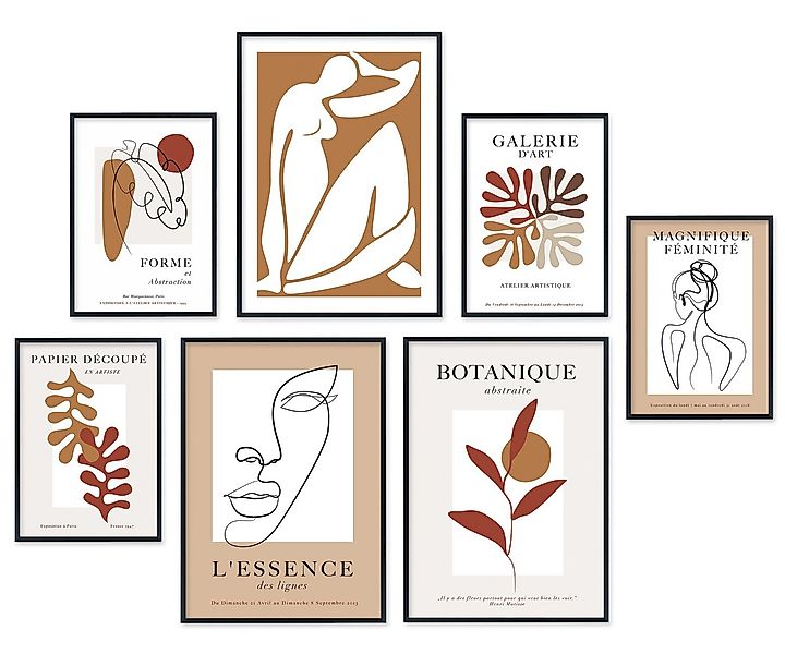 Hyggelig Home Poster Matisse Art, Premium Poster Set OHNE & MIT Rahmen, Wan günstig online kaufen