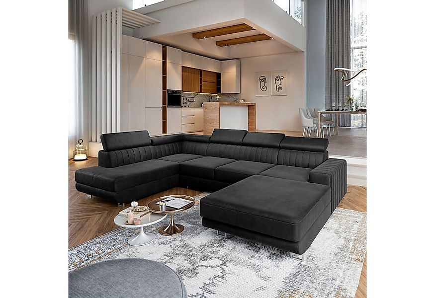 Masseno Ecksofa SIENA mit Schlaffunktion U-Form, Sofa mit Bettkasten günstig online kaufen