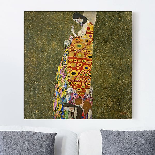 Leinwandbild - Quadrat Gustav Klimt - Die Hoffnung II günstig online kaufen