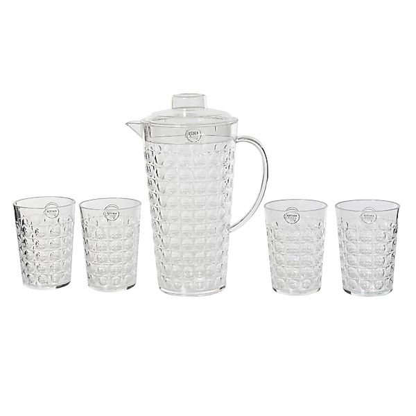 Kanne 2 l inkl. 4 Gläsern Kunststoff Transparent günstig online kaufen