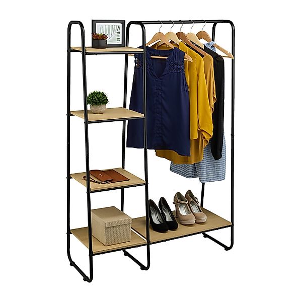 relaxdays Kleiderständer Garderobe mit Regal günstig online kaufen