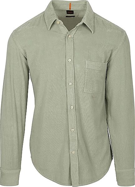BOSS Relegant Hemd Corduroy Grün - Größe XL günstig online kaufen