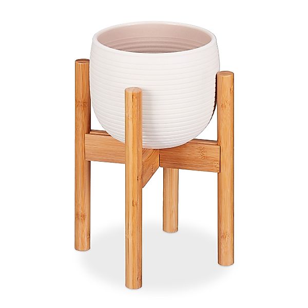 relaxdays Blumenständer Bambus verstellbar günstig online kaufen