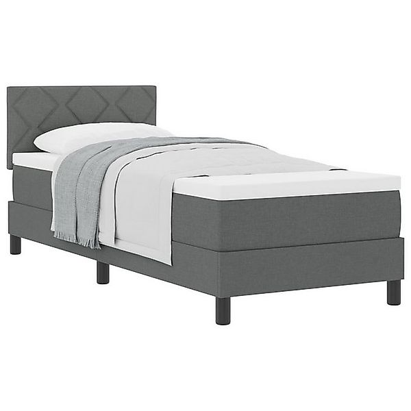 vidaXL Bett Boxspringbett mit Matratze Dunkelgrau 80x200 cm Stoff (1-tlg) günstig online kaufen