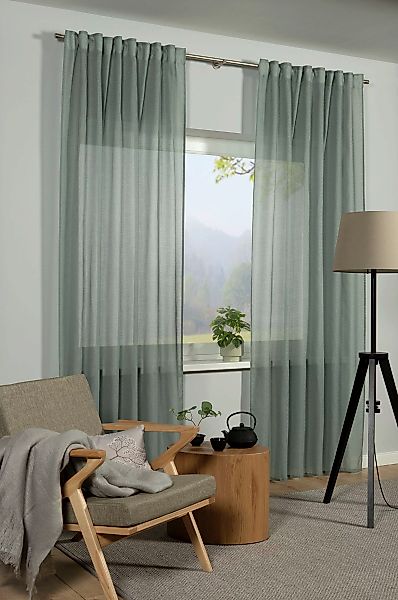 GARDINIA Gardine »GRS Schal Zen Silence mit Gardinenband«, (1 St.), blickdi günstig online kaufen
